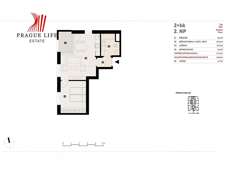 Prodej bytu 2+kk 44 m² (Jednopodlažní) - foto 4