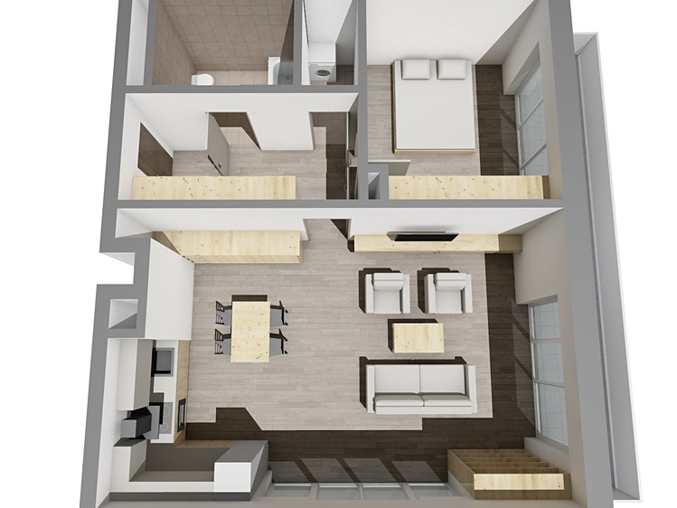 Pronájem bytu 2+kk 68 m² (Jednopodlažní) - foto 3
