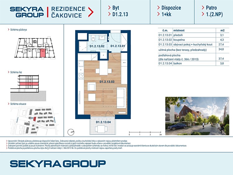 Prodej bytu 1+kk 35 m² - foto 2