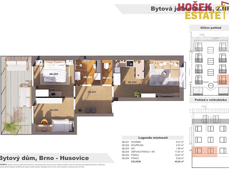 Dražba bytu 3+kk 51 m² - foto 4
