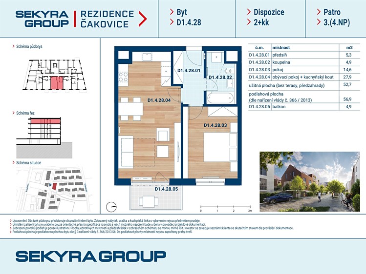 Prodej bytu 2+kk 53 m² - foto 2