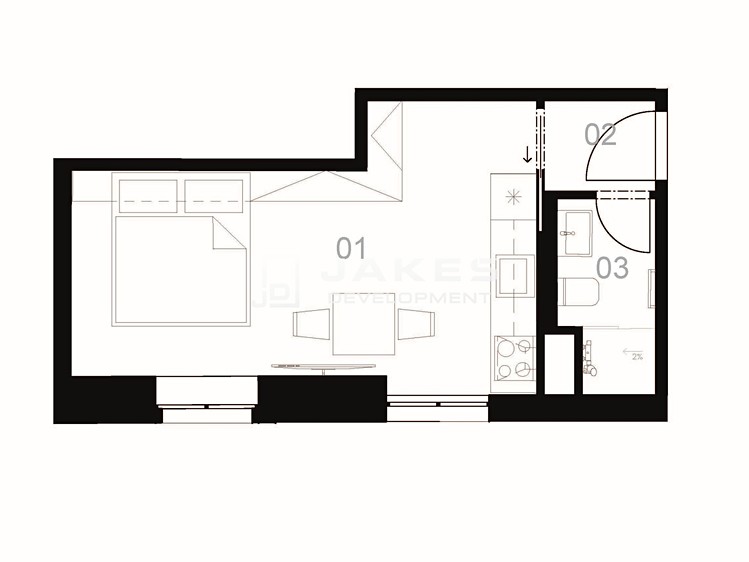Pronájem bytu 1+kk 27 m² - foto 3