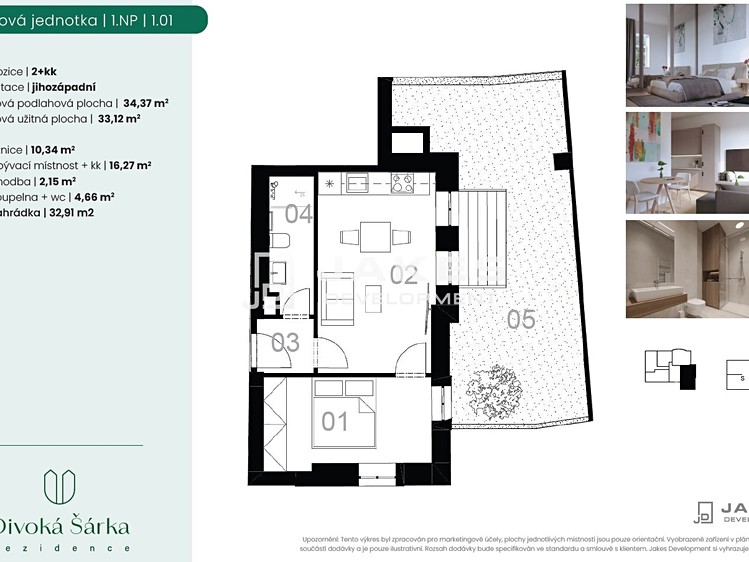 Pronájem bytu 2+kk 34 m² - foto 3