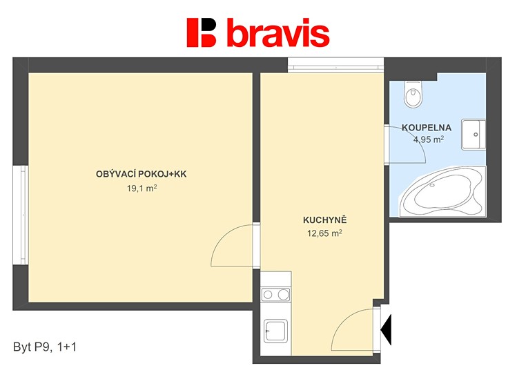 Pronájem bytu 1+1 36 m² - foto 3