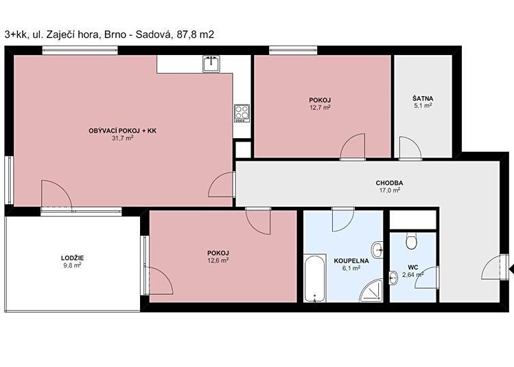 Pronájem bytu 3+kk 87 m² - foto 5