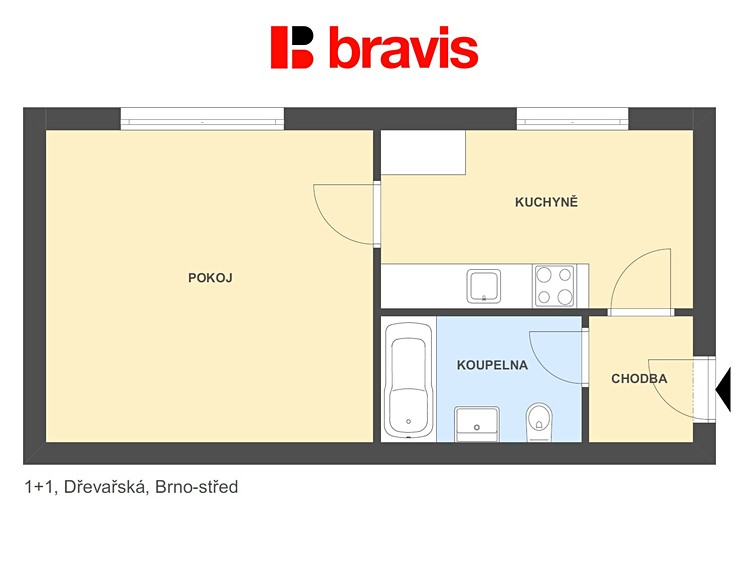 Pronájem bytu 1+1 30 m² - foto 3