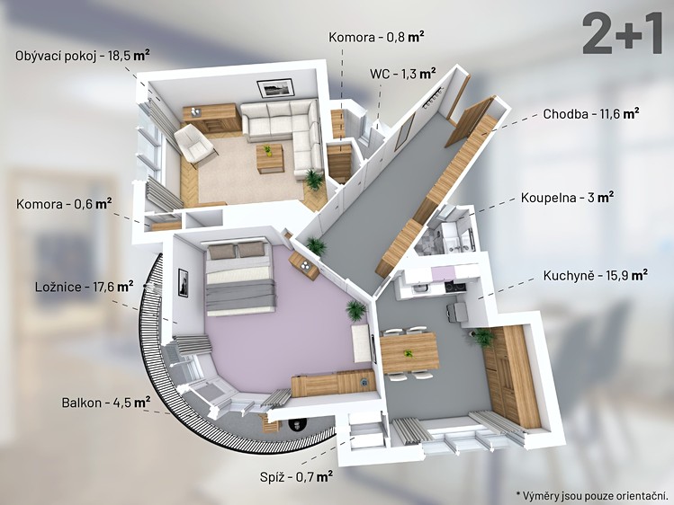 Prodej bytu 2+1 70 m² - foto 3