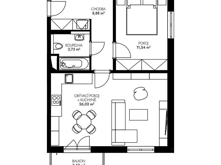 Prodej bytu 2+kk 54 m² - foto 4