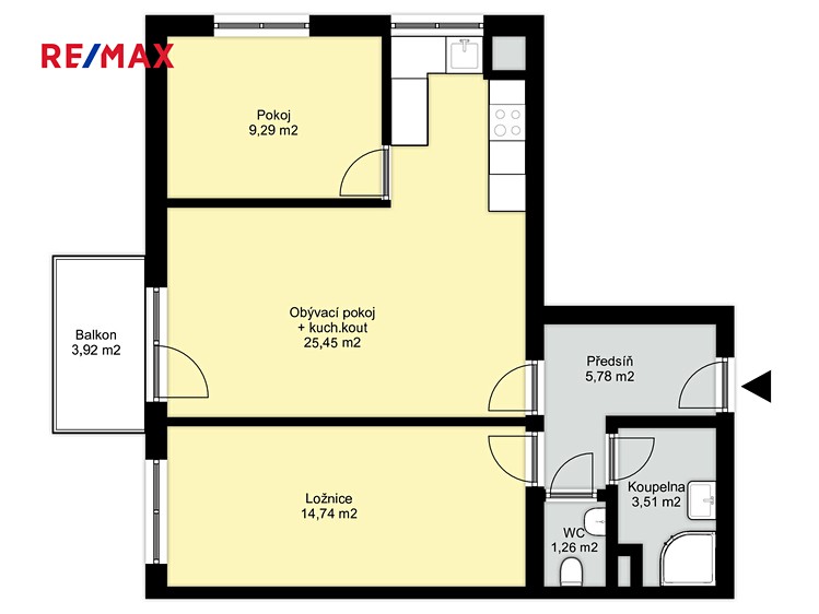 Pronájem bytu 3+kk 64 m² - foto 3