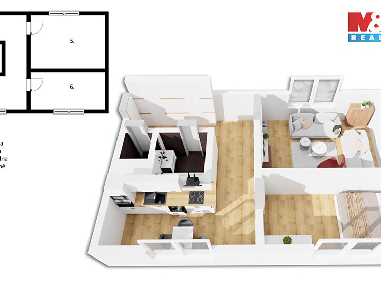 Prodej bytu 2+1 56 m² - foto 2