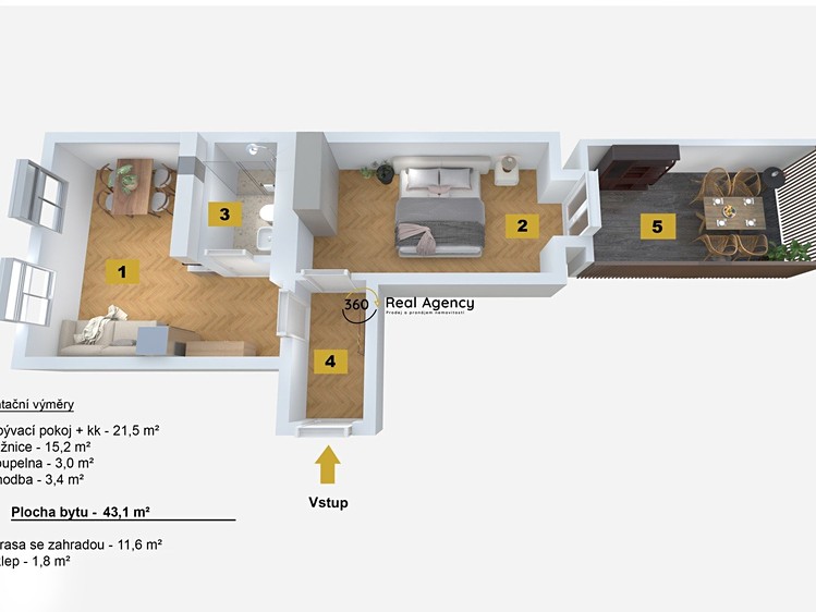 Prodej bytu 2+kk 43 m² - foto 4