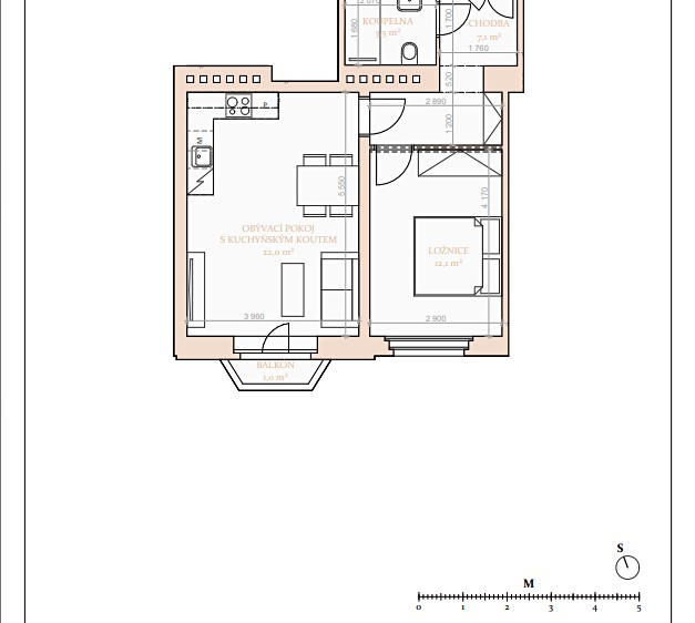 Pronájem bytu 2+kk 49 m² (Jednopodlažní) - foto 8