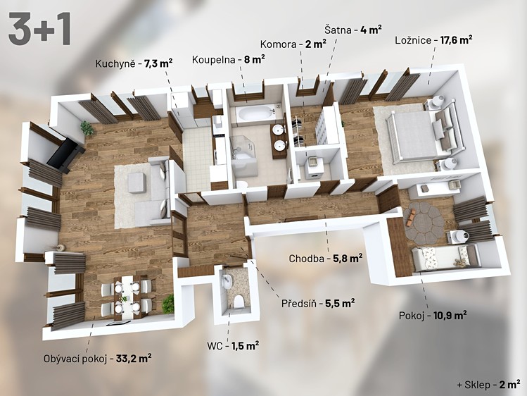 Prodej bytu 3+1 98 m² - foto 6