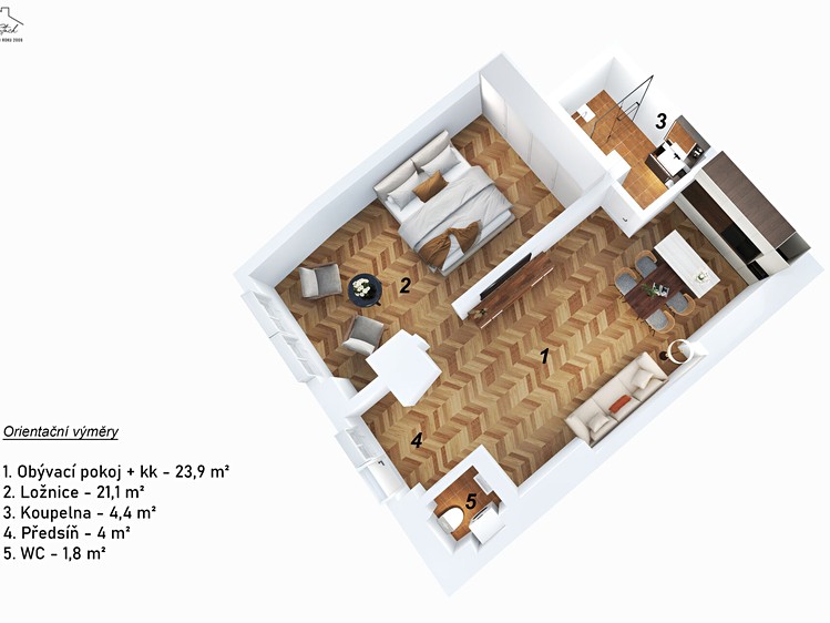 Prodej bytu 2+kk 55 m² - foto 3