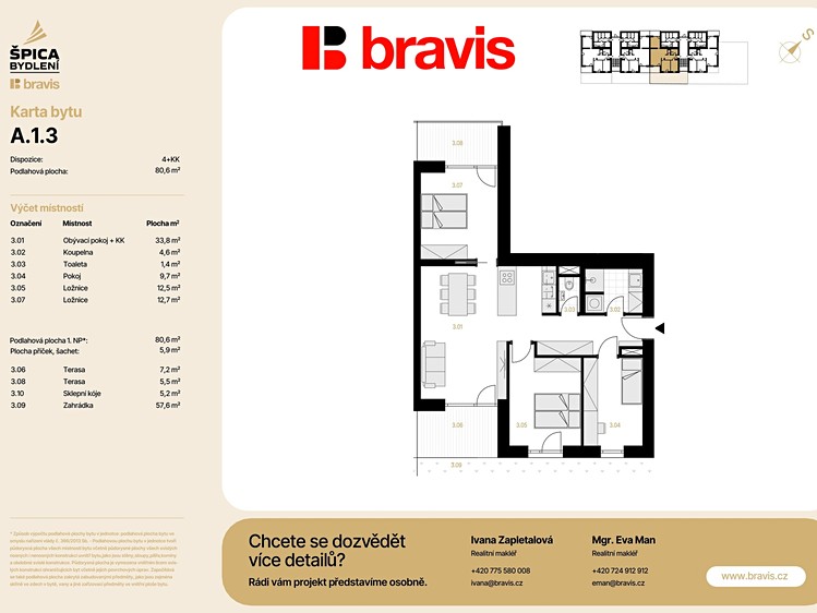 Prodej bytu 4+kk 80 m² - foto 5