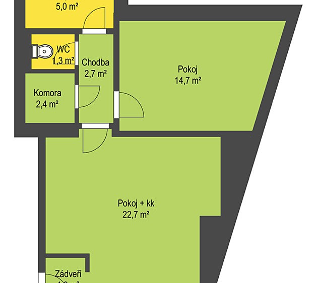 Prodej bytu 2+kk 57 m² - foto 2