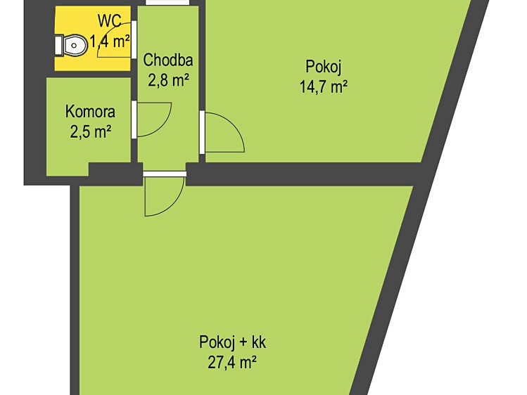 Prodej bytu 2+kk 59 m² - foto 3