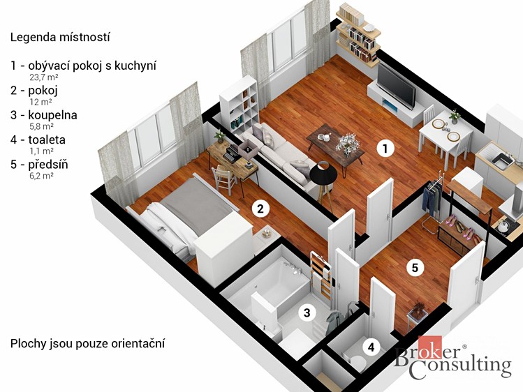 Prodej bytu 2+kk 54 m² - foto 2