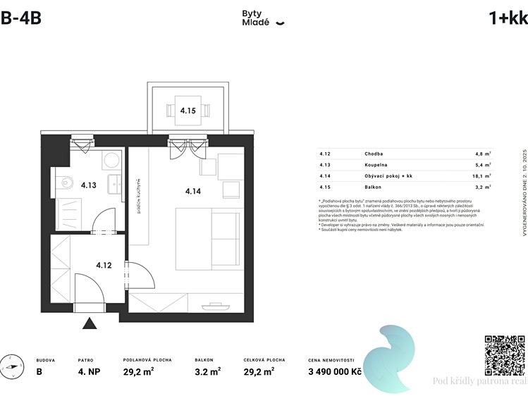Prodej bytu 1+kk 29 m² - foto 2