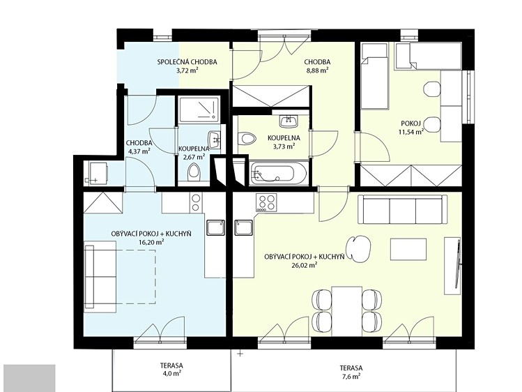 Prodej bytu 2+kk 60 m² - foto 2