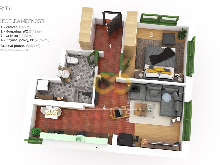 Prodej bytu 2+kk 53 m² - foto 3