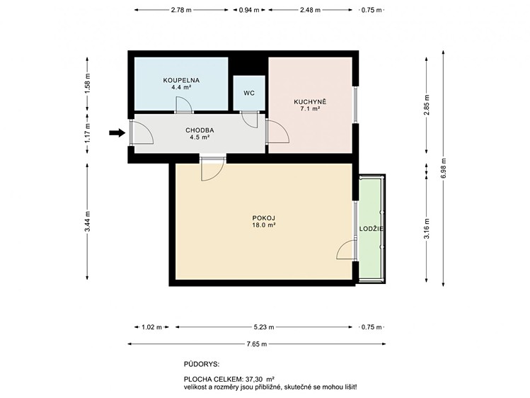 Prodej bytu 1+1 35 m² - foto 3