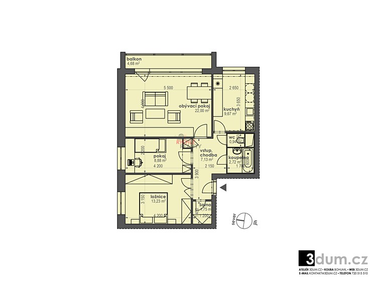 Prodej bytu 3+1 67 m² (Jednopodlažní) - foto 6