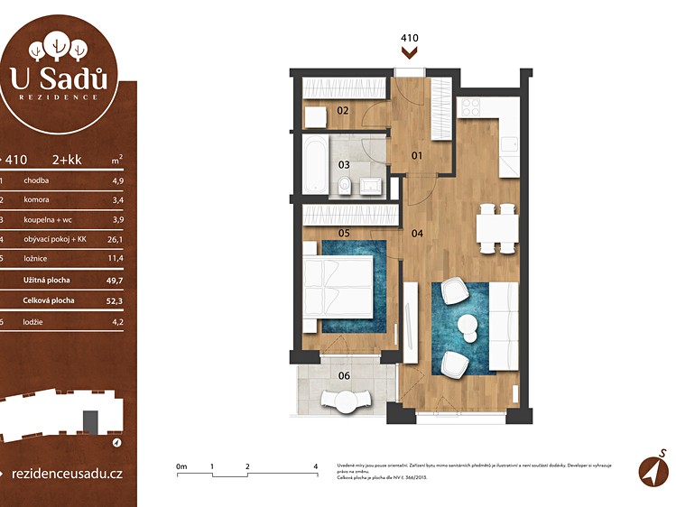 Prodej bytu 2+kk 52 m² (Jednopodlažní) - foto 4