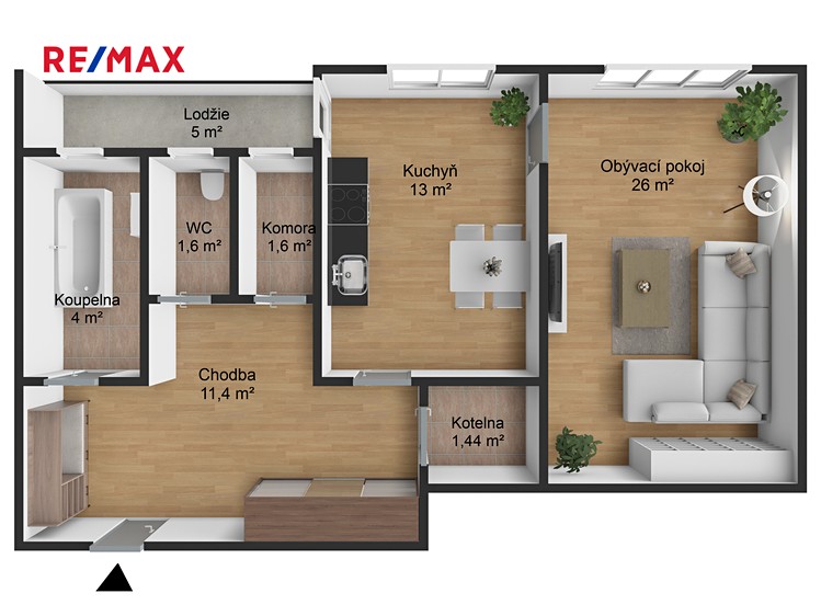 Prodej bytu 1+1 65 m² - foto 2