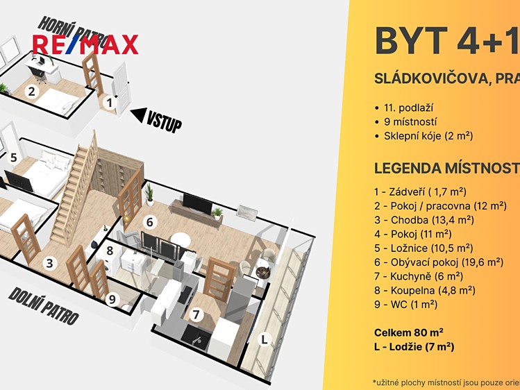 Prodej bytu 4+1 80 m² (Mezonet) - foto 5