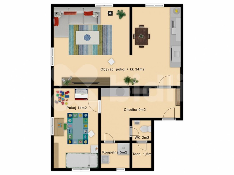 Prodej bytu 2+kk 66 m² (Podkrovní) - foto 3