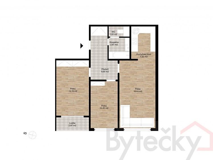 Prodej bytu 3+kk 63 m² - foto 3