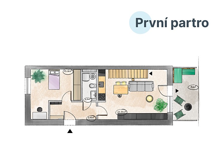 Prodej bytu 3+kk 74 m² (Mezonet) - foto 3