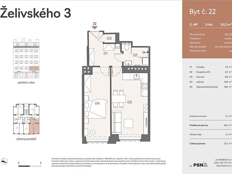 Prodej bytu 2+kk 47 m² - foto 2
