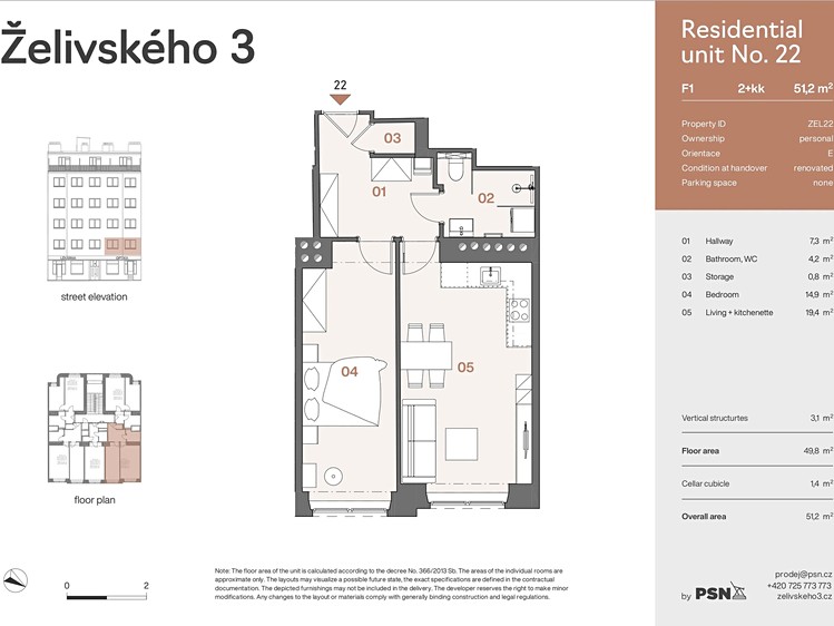Prodej bytu 2+kk 47 m² - foto 3