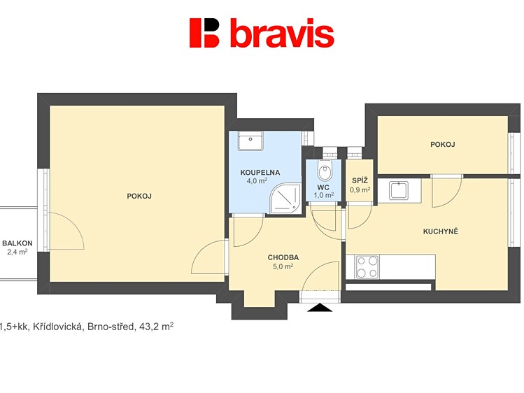 Pronájem bytu 1+1 43 m² - foto 5