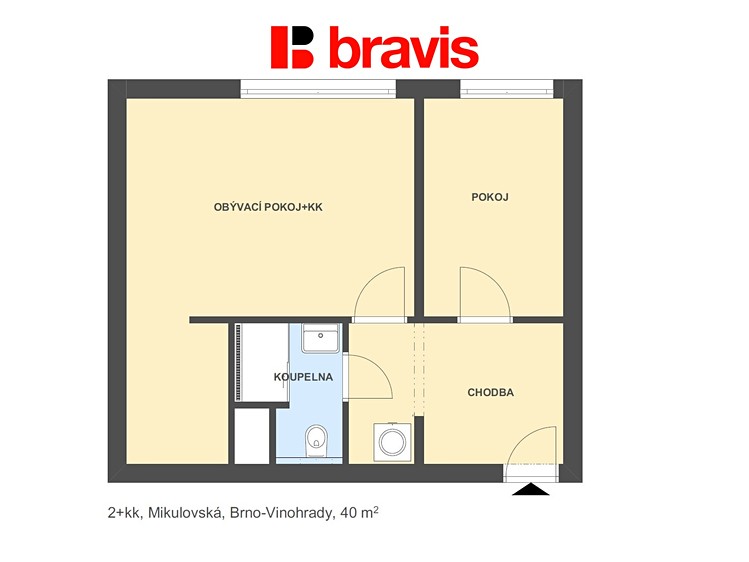 Pronájem bytu 2+kk 40 m² - foto 5