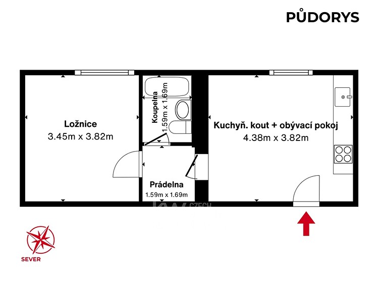 Pronájem bytu 2+kk 36 m² - foto 4