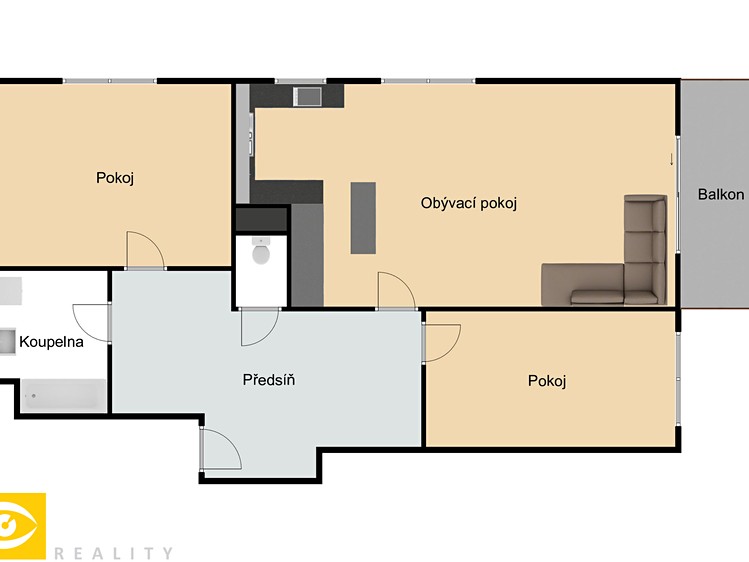 Pronájem bytu 3+kk 78 m² (Jednopodlažní) - foto 2