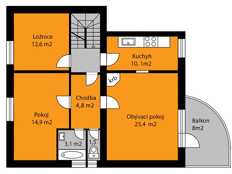 Pronájem bytu 3+1 74 m² (Jednopodlažní) - foto 8