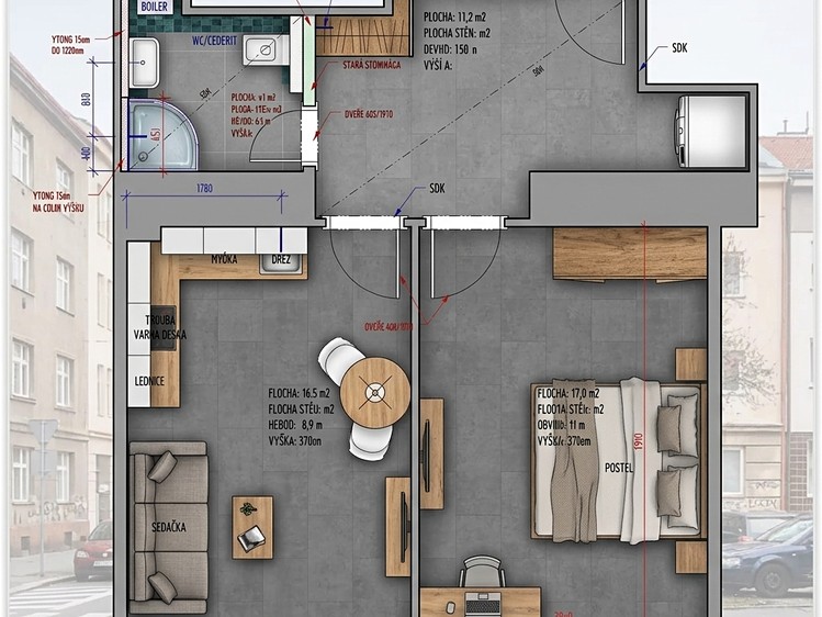 Pronájem bytu 2+kk 48 m² - foto 6