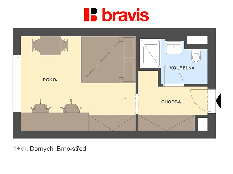 Pronájem bytu 1+kk 24 m² - foto 5