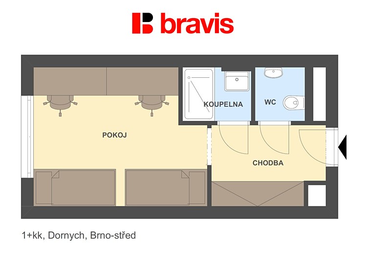 Pronájem bytu 1+kk 24 m² - foto 5