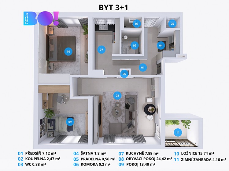 Pronájem bytu 3+1 74 m² (Jednopodlažní) - foto 5
