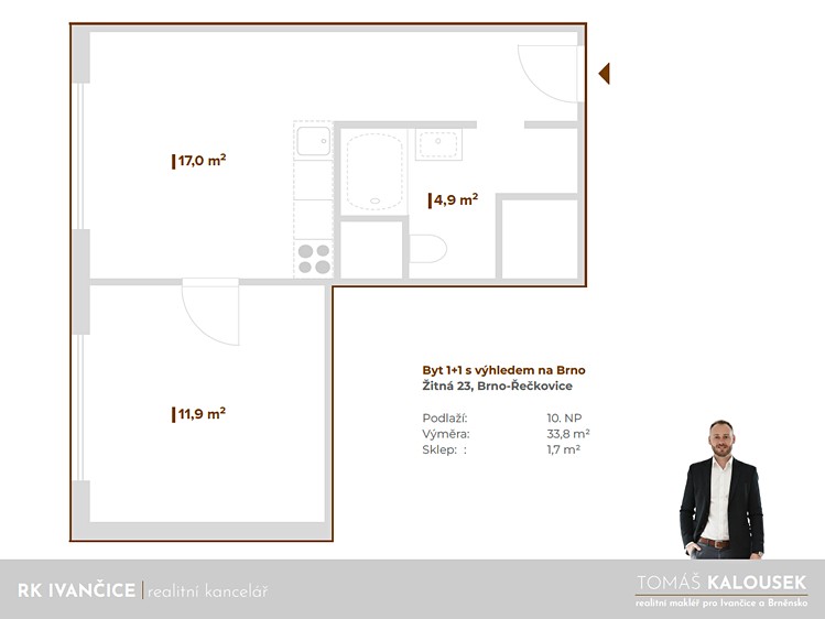 Pronájem bytu 1+1 34 m² - foto 8