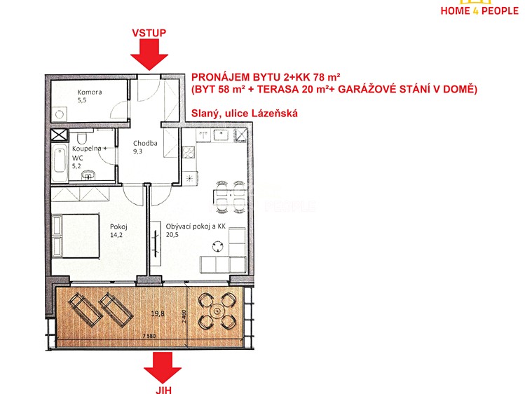 Pronájem bytu 2+kk 78 m² - foto 1