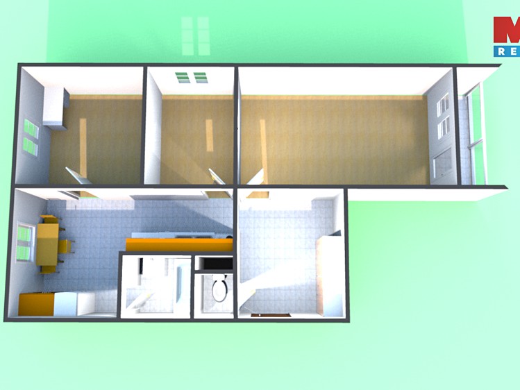 Pronájem bytu 3+1 66 m² - foto 4
