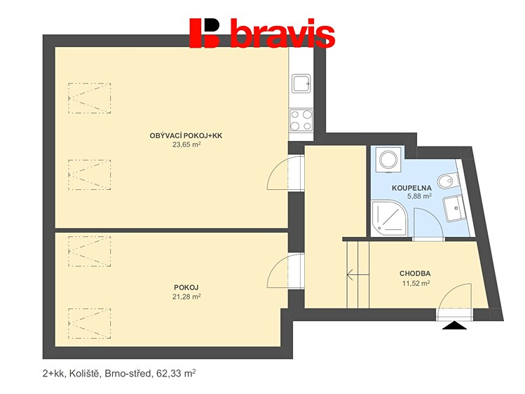 Pronájem bytu 2+kk 62 m² (Podkrovní) - foto 5