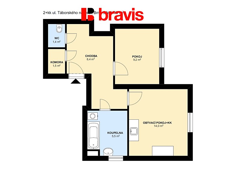 Pronájem bytu 2+kk 40 m² - foto 5