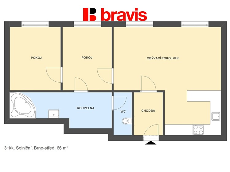 Pronájem bytu 3+kk 66 m² - foto 5